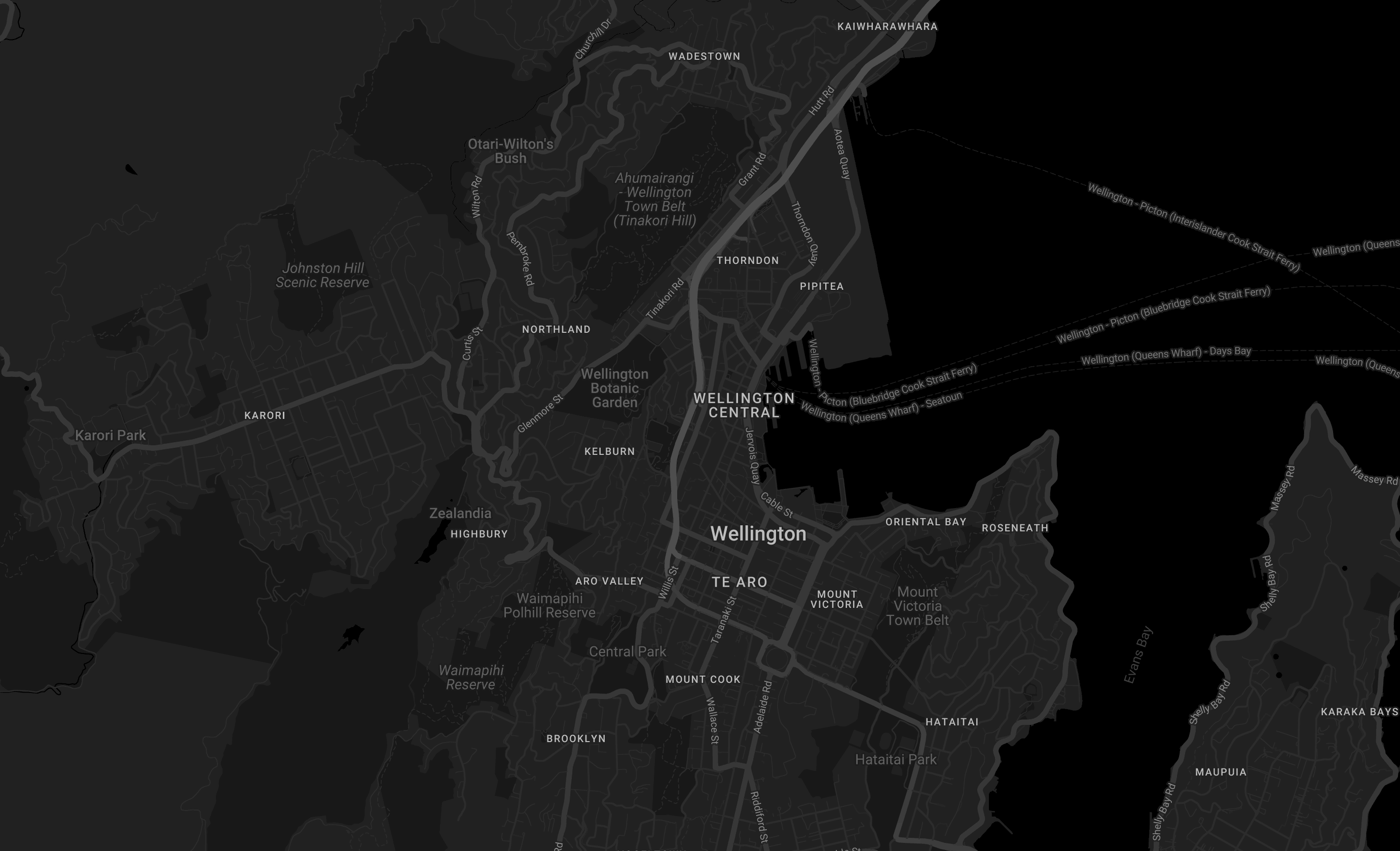 map of Wellington, New Zealand